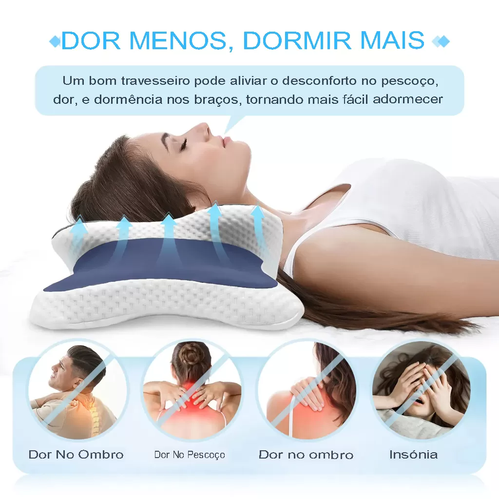 Travesseiro Ortopédico para Alívio da Dor Cervical no Pescoço - Imagem 3